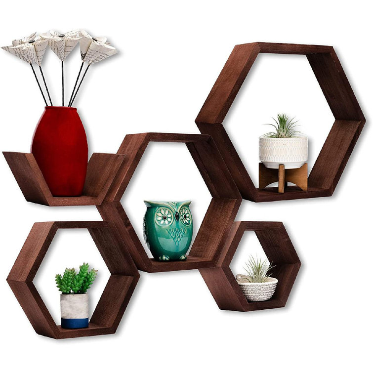 Loon Peak® Eyuel 5 Piece Hexagon Floating Shelf Wayfair Canada